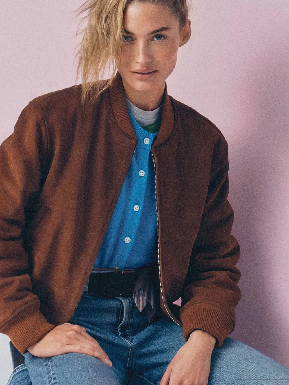 J. Crew Collection Suede Bomber Jacket
